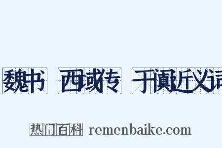 魏书·西域传·于阗近义词是什么意思的图片